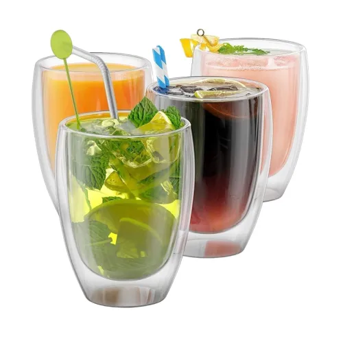 Image of Emerge Double Wall Insulated Tea Coffee Cup Glass Coffee Mug Po2 (250 ml)