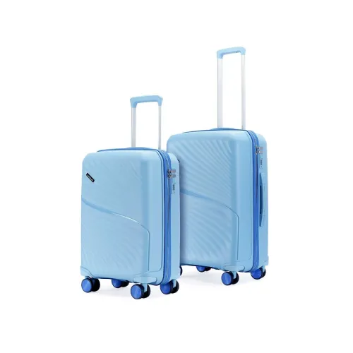 Image of Meridian Set of 2 Trolley Bags Cabin + Medium Polypropylene Hard Suitcase, 8 Spinner Wheels, 2-Pocket Convipack,Recessed