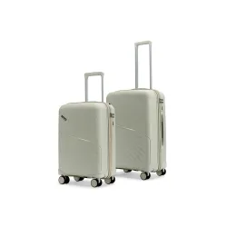 Meridian Set of 2 Trolley Bags Cabin + Medium Polypropylene Hard Suitcase, 8 Spinner Wheels, 2-Pocket Convipack