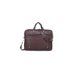 Messenger Bag - Laptop Bag for Men, PU Leather Expandable Office Bag for Men | Supports Laptop Upto 15.6 inches (Brown)