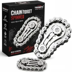 Bike Chain Gear Fidget Spinner Metal Chain Fidget Toy | Stress Anxiety Relief Fidget Toy Finger Spinning Toy for Kids & Adult, Chain Gear Roller Desk Toys for Stress Buster