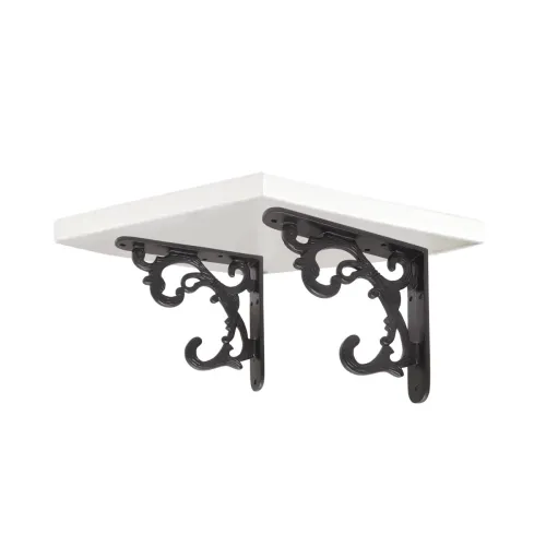 Image of Metal Handcrafted Wall Mounted Shelf Bracket (Pack of 2)