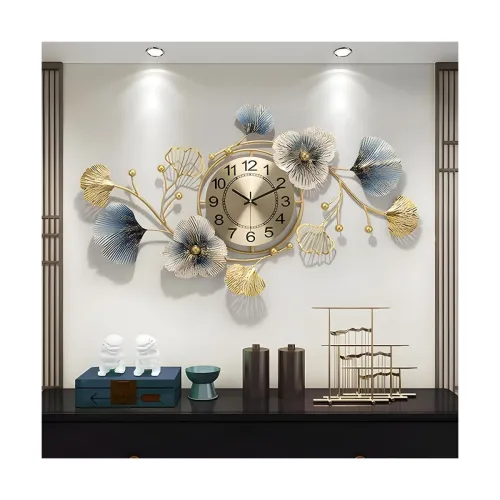 Image of Metal Wall Clock for Home Decor - Elegant Home Decoration Items for Living Room - Wall Clock for Room Stylish Latest- Wa