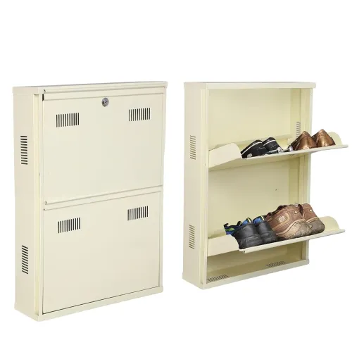 Image of Metal Wall Mounted Shoe Rack (2 Door)