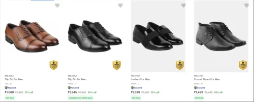 Image of Metro Men’s Formal Shoes at minimum 50% Discount