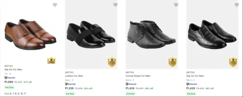 Image of Metro Men’s Formal Shoes at minimum 50% Discount