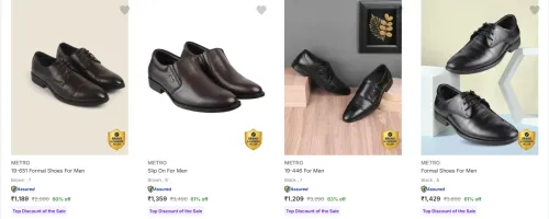 Image of Metro Men’s Formal Shoes at minimum 60% Discount