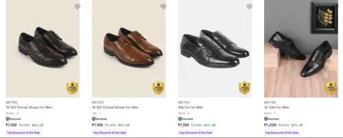 Image of Metro Men’s Formal Shoes at minimum 60% Discount