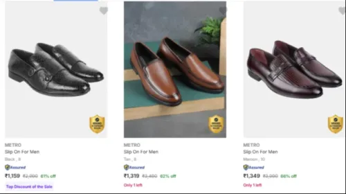 Image of Metro Men’s Formal Shoes upto 66% Discount
