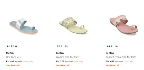 Image of Metro Women Fashion Flats Minimum 70% Discount