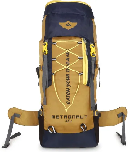 Image of METRONAUT Trekking Bag For Hiking/Camping/Outdoor Sports with Rain Cover Rucksack - 65 L (Peach)