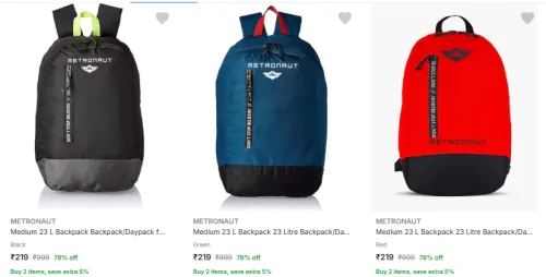 Image of Metronaut backpack Starting @ ₹219