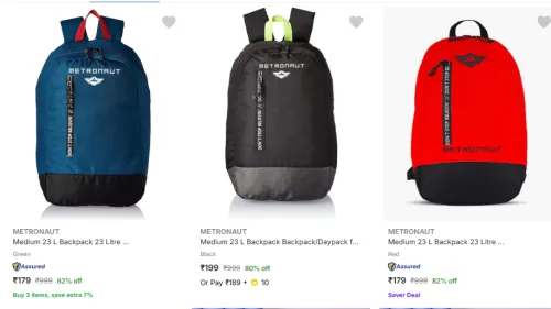 Image of Metronaut Backpacks at Starting @ ₹179