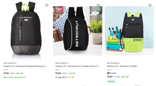 Image of Metronaut Backpacks upto 88% Discount