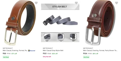 Image of Metronaut Belts Starting @ ₹99