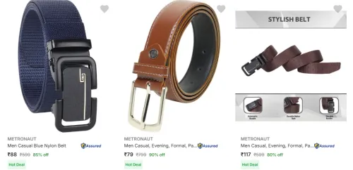 Image of Metronaut Belts Starting At ₹88