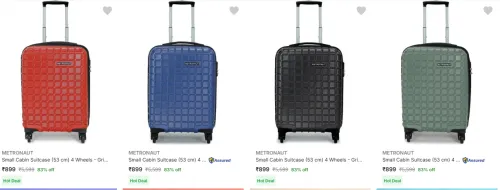 Image of Metronaut Cabin Size Suitcases From ₹899