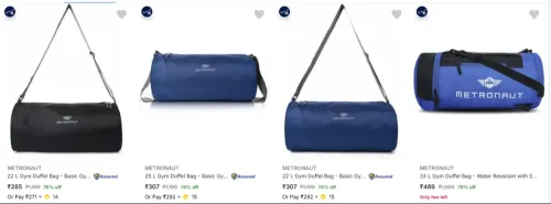 Image of METRONAUT Duffel Bags Starting @ ₹285