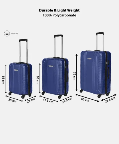 Image of METRONAUT  Hard Body Set of 3 Luggage 4 Wheels -