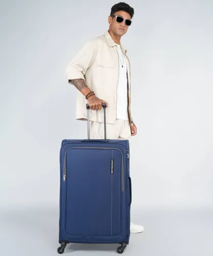 Image of METRONAUT  Large Check-in Suitcase (75 cm) 4 Wheels - Lead - Blue