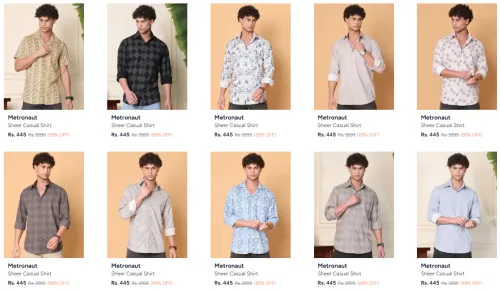 Image of Metronaut Men Casual Shirt flat 80% off 