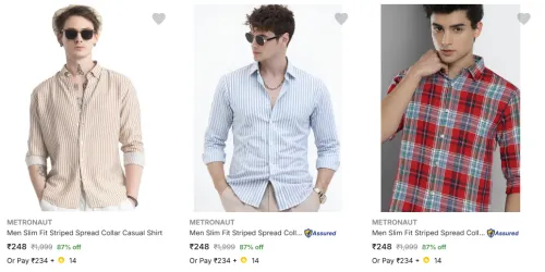 Image of METRONAUT Men's Casual Shirt Starting at ₹248