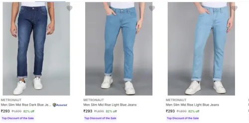 Image of METRONAUT Men's Jeans Under ₹299
