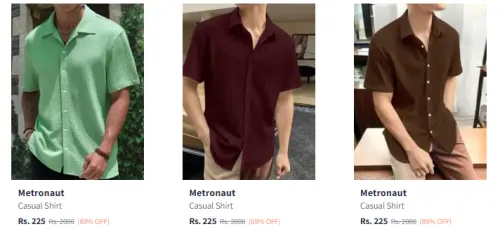 Image of Metronaut Men's Shirt @ ₹225