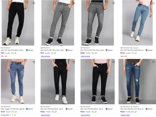 Image of Metronaut Mens Jeans starting @ ₹311 
