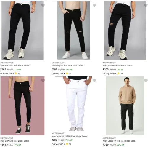 Image of Metronaut Men's Jeans Starting at ₹365
