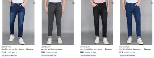 Image of METRONAUT Men's Jeans upto 82% Discount | Starting at ₹293