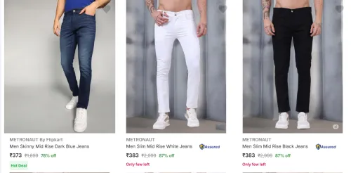 Image of Metronaut Men's Jeans upto 87% Discount