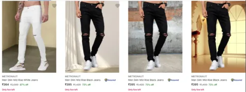 Image of Metronaut Men's Jeans upto 87% Discount