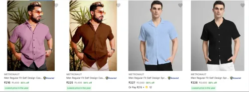 Image of Metronaut Men's Shirts at minimum 70% Discount