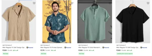 Image of Metronaut Men's Shirts at minimum 70% Discount