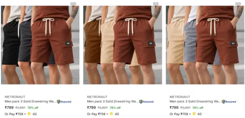 Image of Metronaut Mens Shorts Po3 at 79% Discount