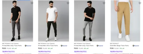 Image of Metronaut Men's Track Pants upto 81% Discount