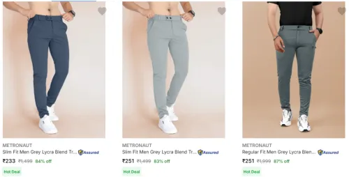 Image of Metronaut Men's Trousers at minimum 85% Discount