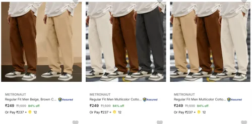 Image of Metronaut Men's Trousers @ Starting ₹249