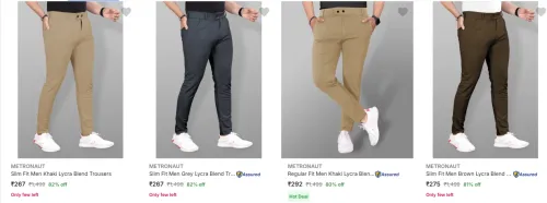 Image of Metronaut Mens Trousers Starting @ ₹267