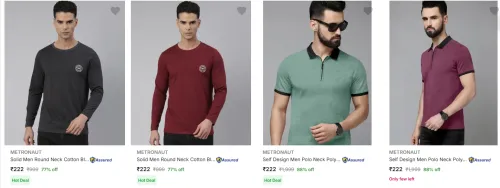 Image of Metronaut Men's T-Shirts upto 88% Discount