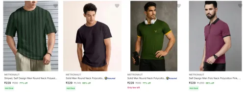 Image of Metronaut Men's T-Shirts upto 88% Discount