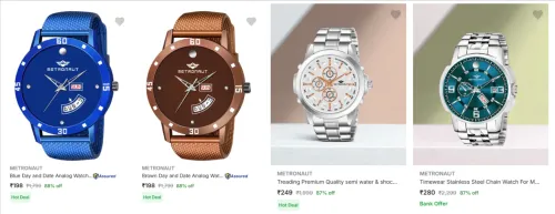 Image of Metronaut Men's Wrist Watches upto 88% Discount
