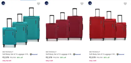 Image of METRONAUT Pack of 3 Suitcases Starting @ ₹2579