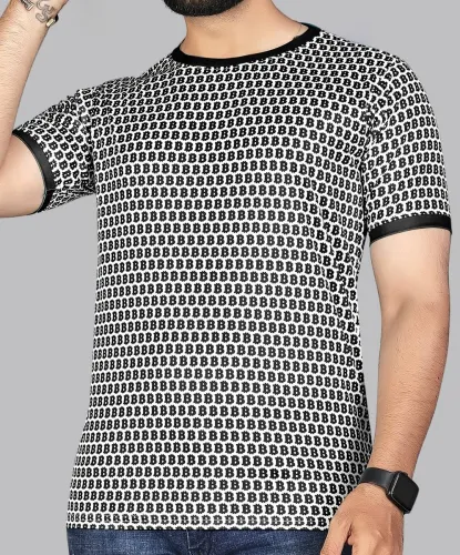 Image of METRONAUT  Printed Men Round Neck Polyester Maroon, White T-Shirt