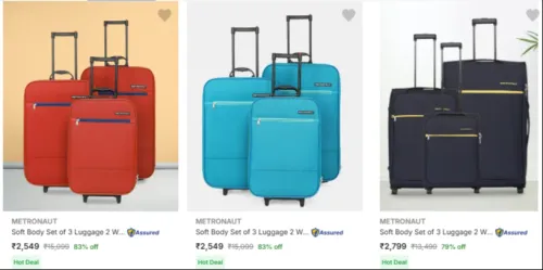 Image of Metronaut Soft Body Suitcases [Pack of 3] @ Starting ₹2549