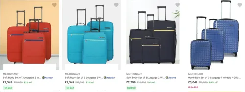 Image of Metronaut Suitcases (PO3) upto 83% Discount