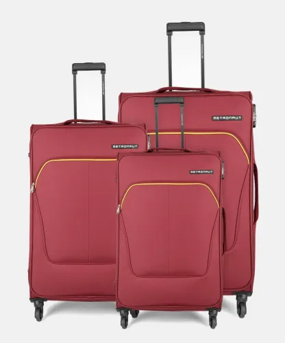 Image of METRONAUT Supreme 3Pc Soft Luggage Set (30+26+22) – Red Starting At ₹2949