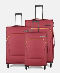 METRONAUT Supreme 3Pc Soft Luggage Set (30+26+22) – Red Starting At ₹2949