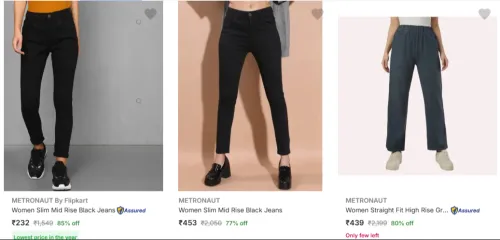 Image of Metronaut Women's Jeans Upto 85% Discount